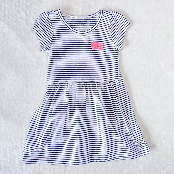 Carter's Other - Carter's Toddler Girls Short Sleeve Dress | Skater | White Navy Stripe | 2T